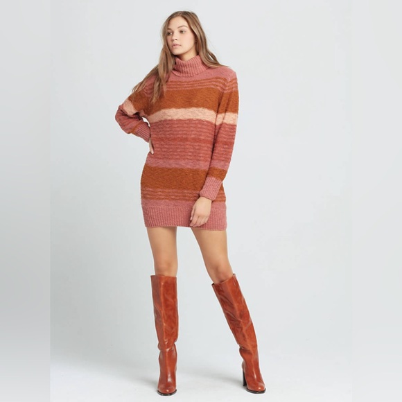 L*Space Jetsetter Sweater Dress in Serape Stripe Size Small Oversized